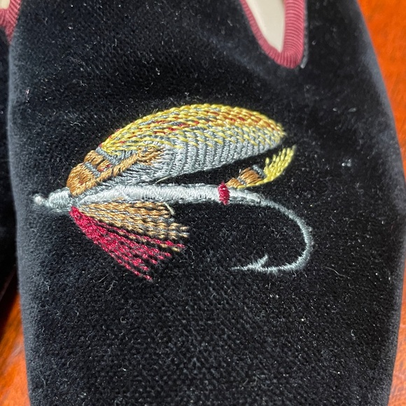 Stubbs & Wootton Black Velvet Trout-Fly Slippers - Picture 3 of 7